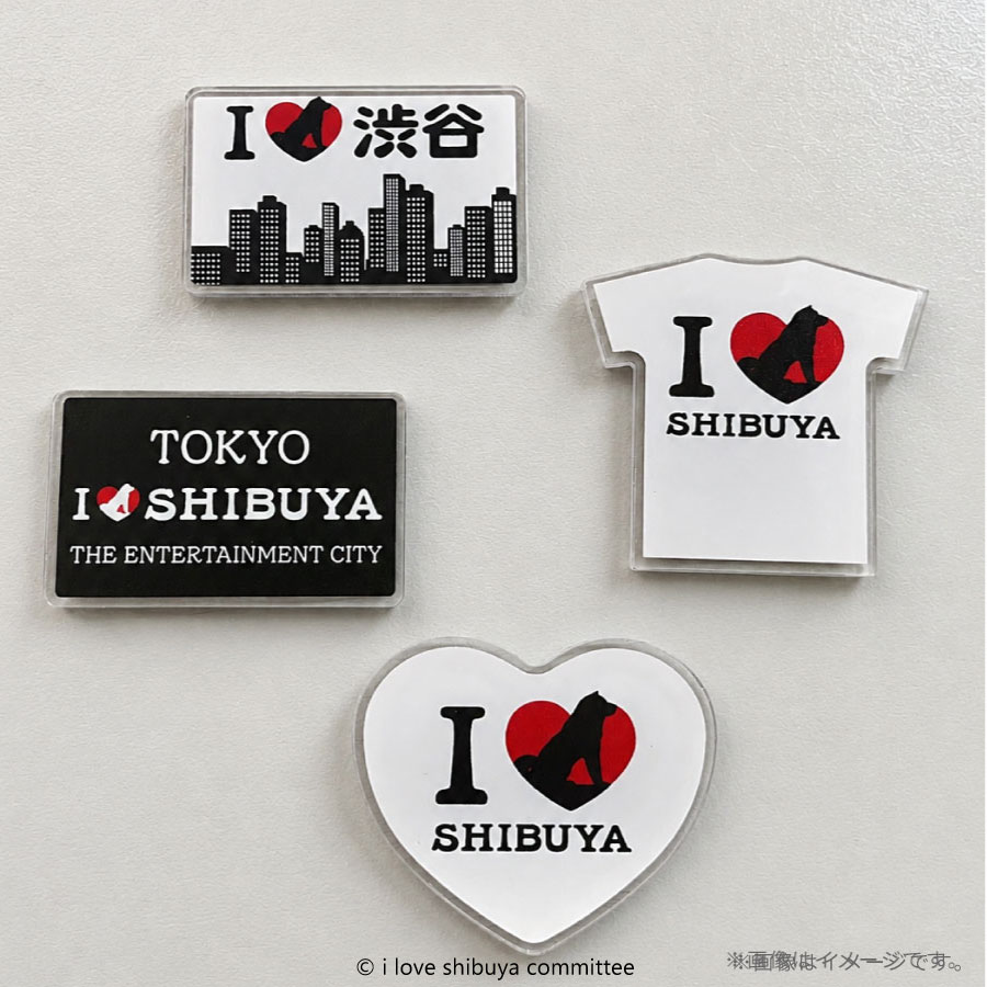 I LOVE SHIBUYA アクリルマグネット スクエア(ビル+ロゴ)