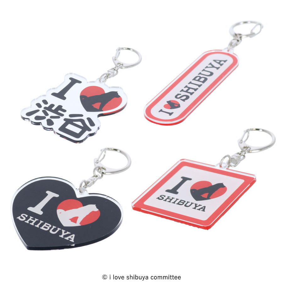I LOVE SHIBUYA アクリルキーホルダー（ハート型） | トラベルグッズ
