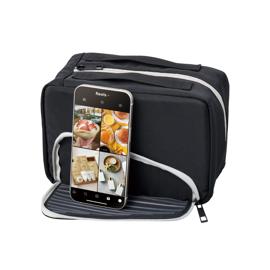 スマホが立てられるクーラーランチポーチ｜全2カラー