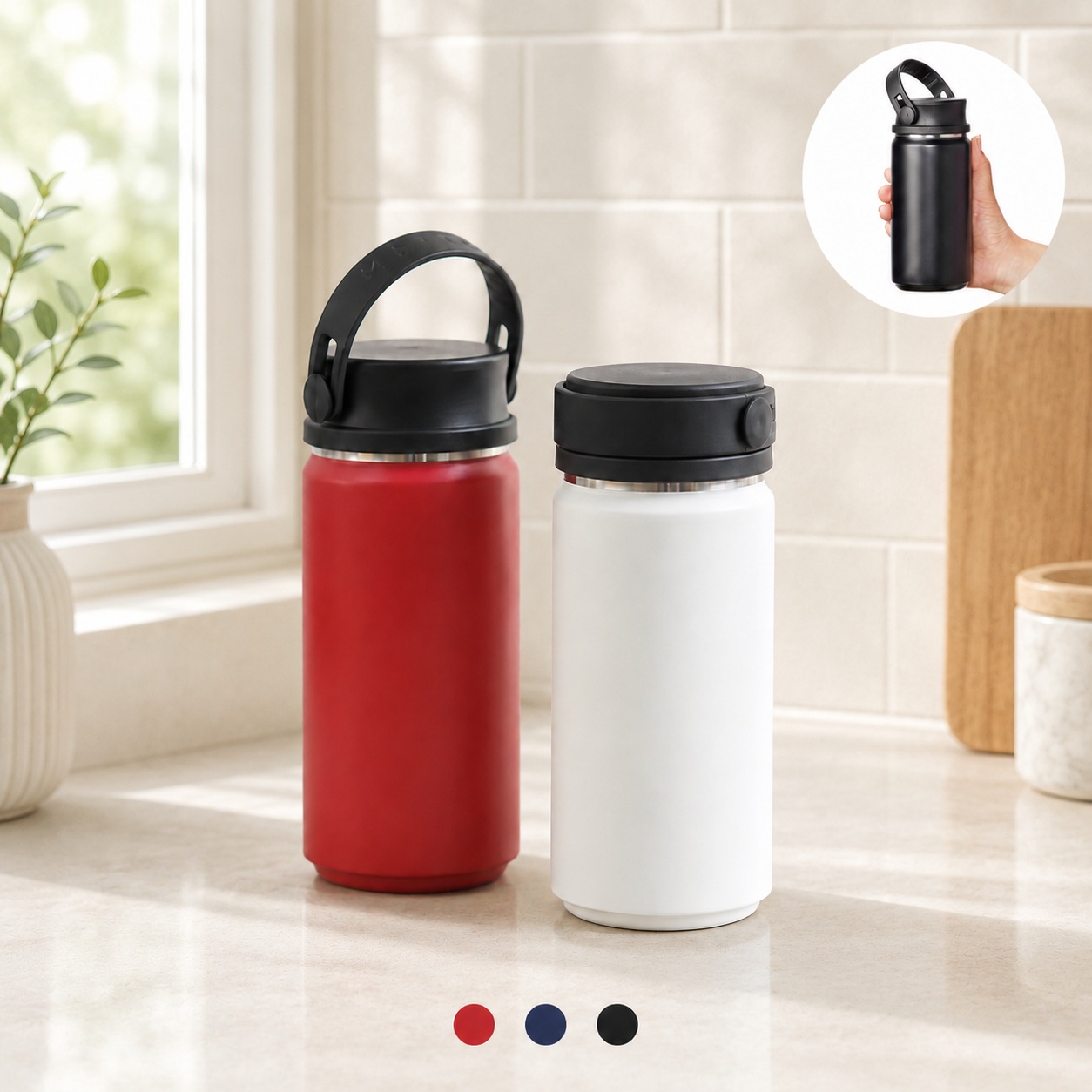 MOTTERU(モッテル)サーモハンドルスタイルボトル 350ml｜全3カラー