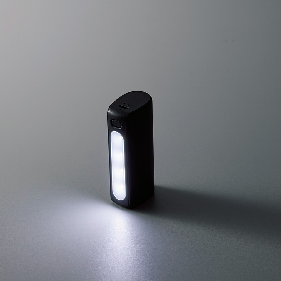 LEDライト付モバイルチャージャー2200mAh　Type-C対応 | 全2カラー｜機内持ち込み可