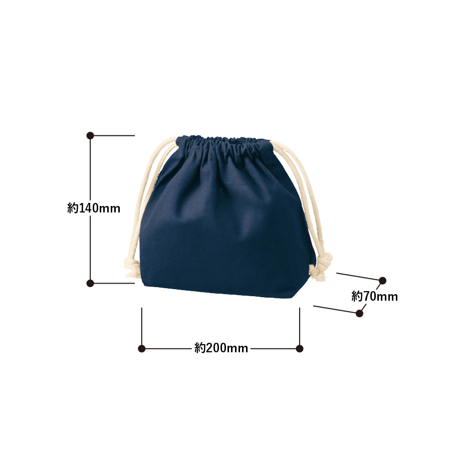 厚手コットンポーチ巾着（S）｜全6カラー