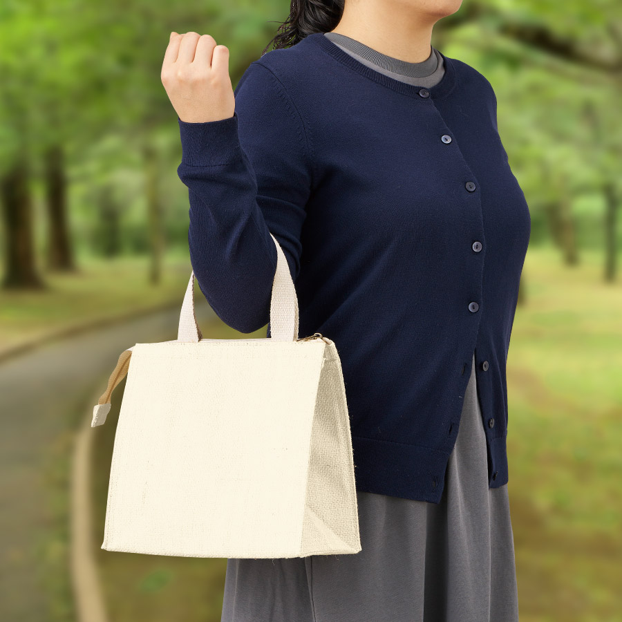 ジュートスクエア 保冷トートバッグ（S）｜全2カラー