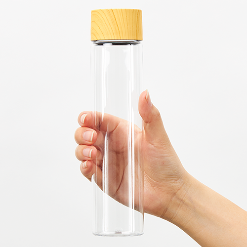 木目調キャップスリムクリアボトル 340ml｜全3カラー