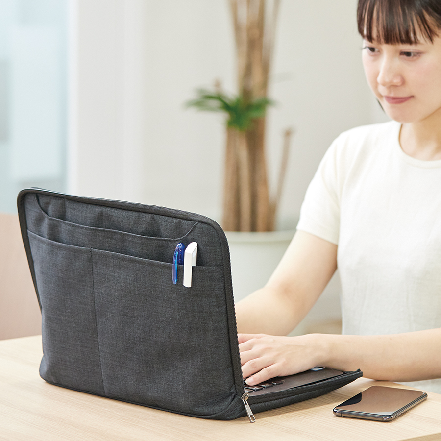 ハンドルがしまえる 横型ＰＣバッグ｜全2カラー