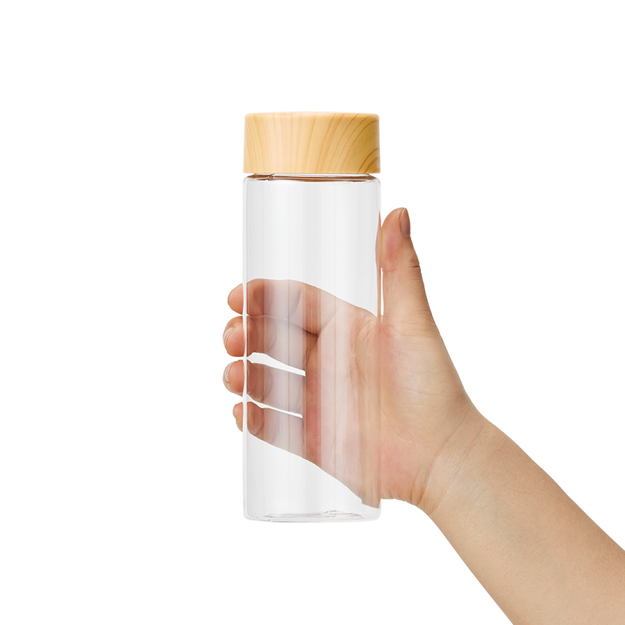 木目調キャップスリムクリアボトル 500ml｜全3カラー