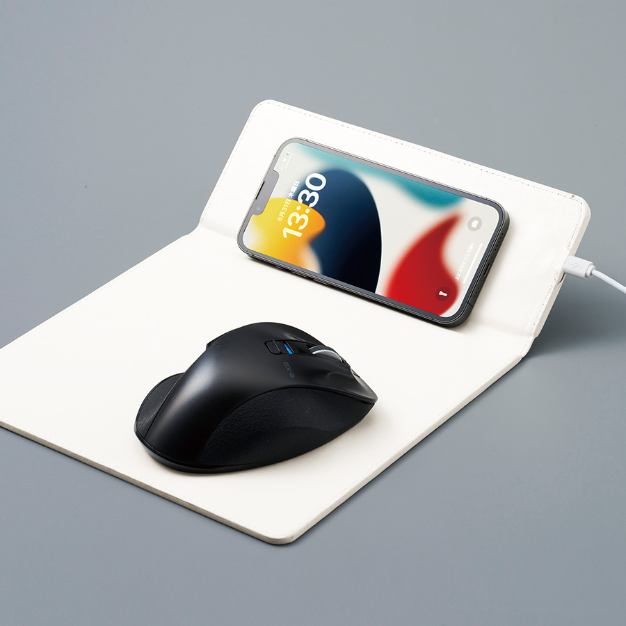 ワイヤレス充電付レザーマウスパッド 5W｜全2カラー