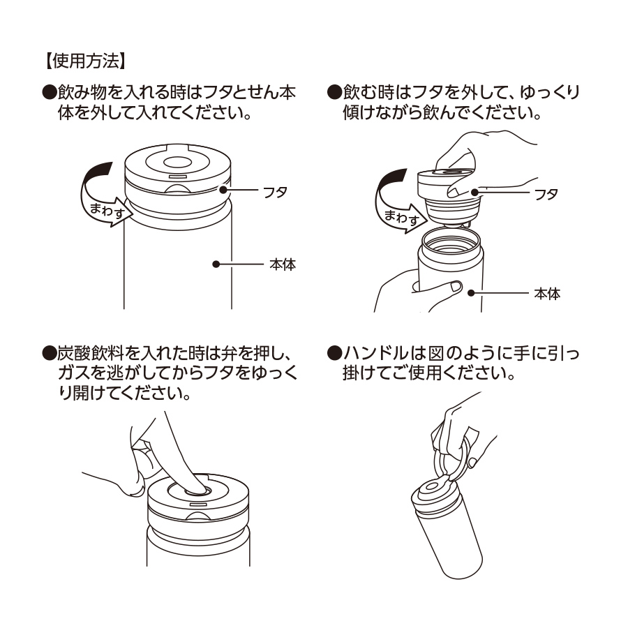 Zalatto(ザラット)  炭酸サーモボトル 530ml｜全2カラー