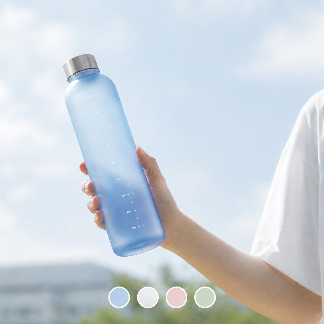 目盛り付フロストボトル1000ml｜全4カラー