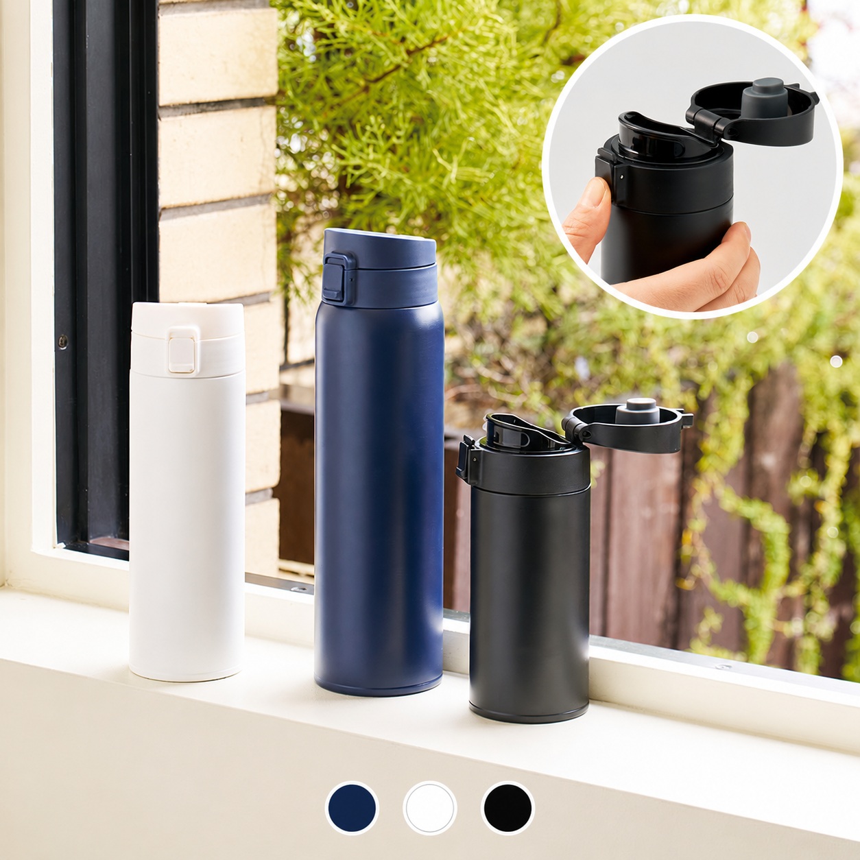 軽量ワンタッチサーモボトル360ml｜全3カラー