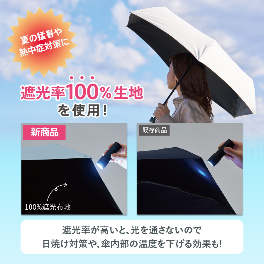 自動開閉 遮光 折りたたみ傘(スムーズ収納タイプ)｜全5カラー